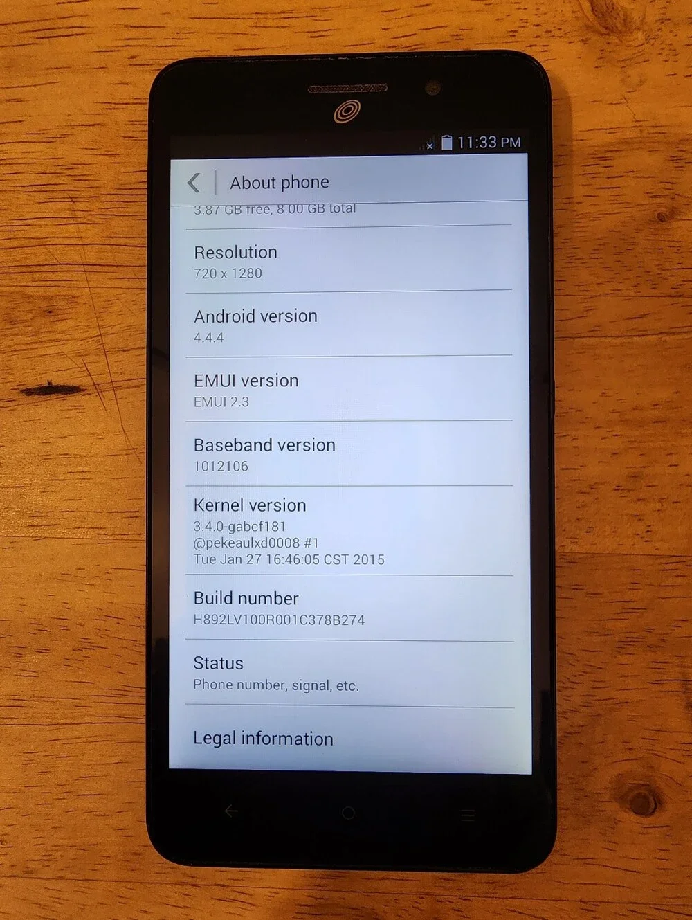 HUAWEI RAVEN - (H892L) -  8GB  - BLACK  - 4G LTE- (TRACFONE) SMARTPHONE